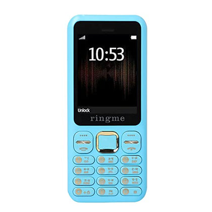 Ringme Shine Mobile Phone with Dual SIM Card, Camera, Auto Call Recording (Blue, 2.4 inch Big Screen, 3000 mAh Big Battery)
