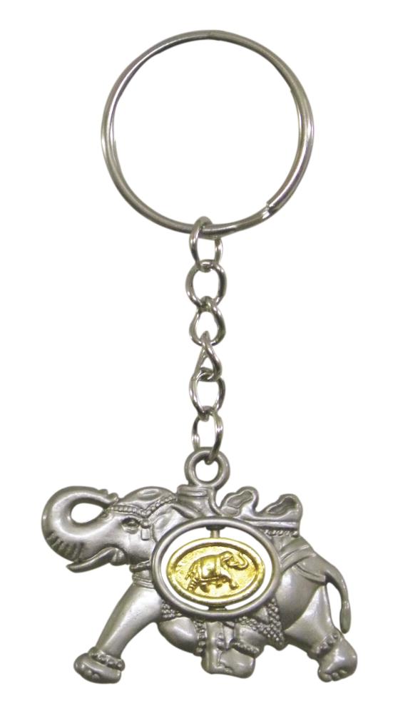 Rotating Baby Elephant with Mother Elephant Keychain, Travel