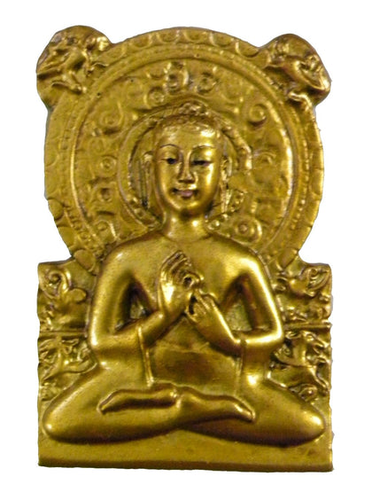 Polyresin Meditating Buddha Idol for Home Decoration and Gifting,  Fridge Magnet, Souvenir (Gold, 2