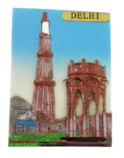 Qutub Minar, Delhi Fridge Magnet for Home Decoration and Gifting, Travel Souvenir (Polyresin, 2
