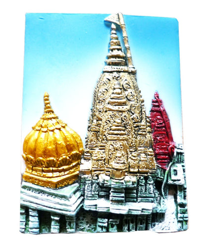 Shri Kashi Vishwanath Temple, Varanasi Fridge Magnet for Home Decor and Gifting, Travel Souvenir (Polyresin, 2