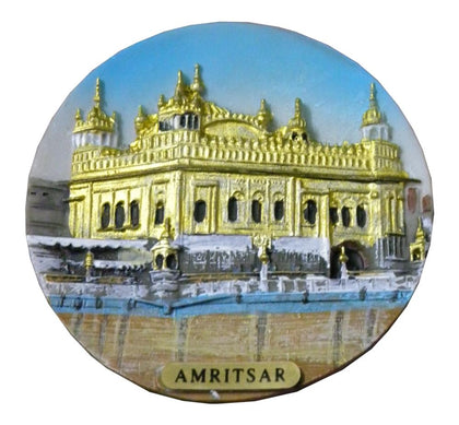Golden Temple, Amritsar auspicious Fridge Magnet for Home Decor and Gifting, Souvenir (Polyresin, 2