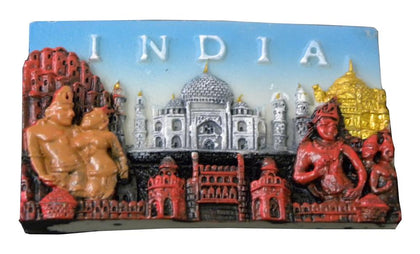 Incredible India Fridge Magnet for Home Decoration and Gifting, Travel Souvenir (Polyresin, 2