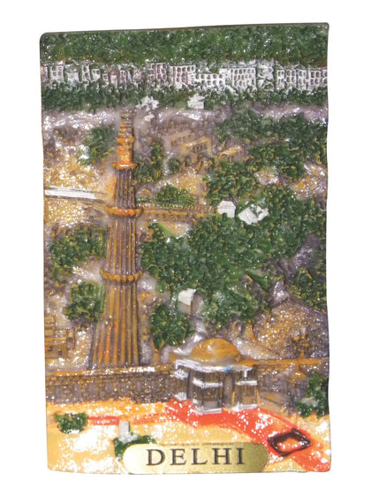 Qutab Minar, Delhi Fridge Magnet for Home Decoration and Gifting, Travel Souvenir (Polyresin, 2