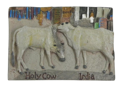 Holy Cow Fridge Magnet for Home Decor and Gifting, Souvenir (Polyresin, 2