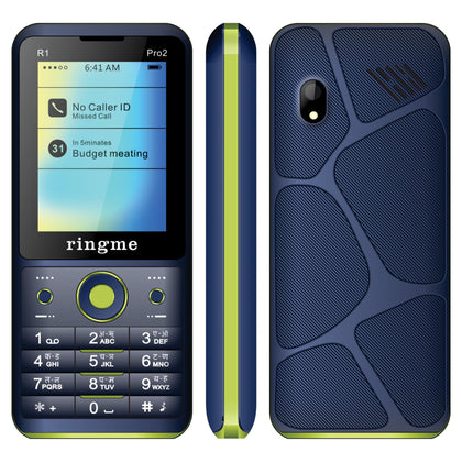 Ringme Pro 2 Feature Keypad Mobile Bar Phone with Dual SIM Card, Camera, Torch,  Bluetooth (Blue and Green, 2.4 inch)