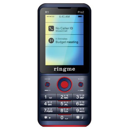 Ringme Pro 2 Feature Keypad Mobile Bar Phone with Dual SIM Card, Camera, Torch,  Bluetooth (Blue and Red, 2.4 inch)